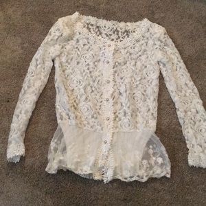 White Rose Long-Sleeved Blouse